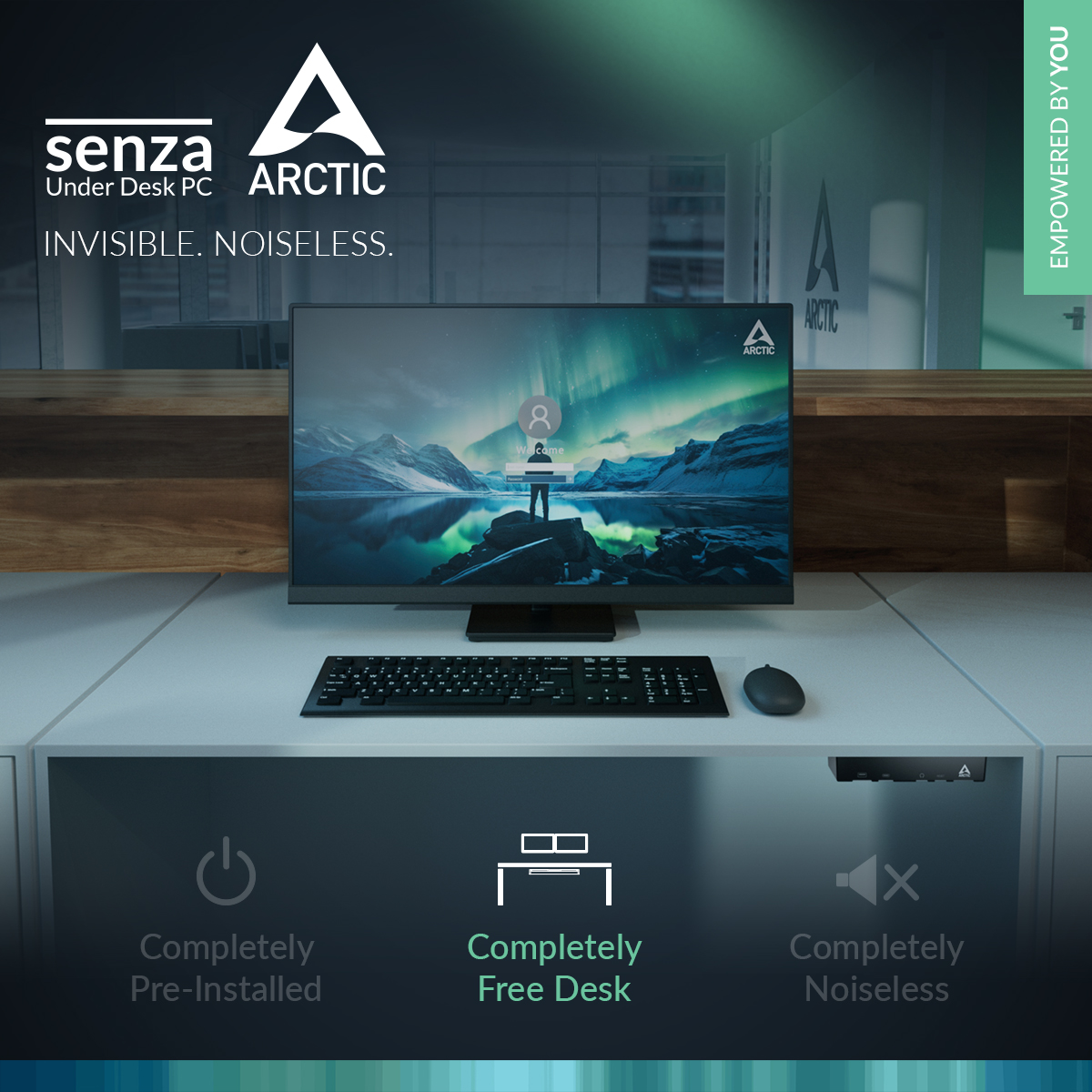 ARCTIChannel's tweet photo. Free your desk, free your mind. ๐ฑ๏ธ With Senza, the Under Desk PC, enjoy a sleek, clutter-free workspace. Say goodbye to tangled cables & bulky hardware. Clean. Minimal. Beautiful. #ARCTIC #Senza #UnderDeskPC https://t.co/wDsAyZb3wU