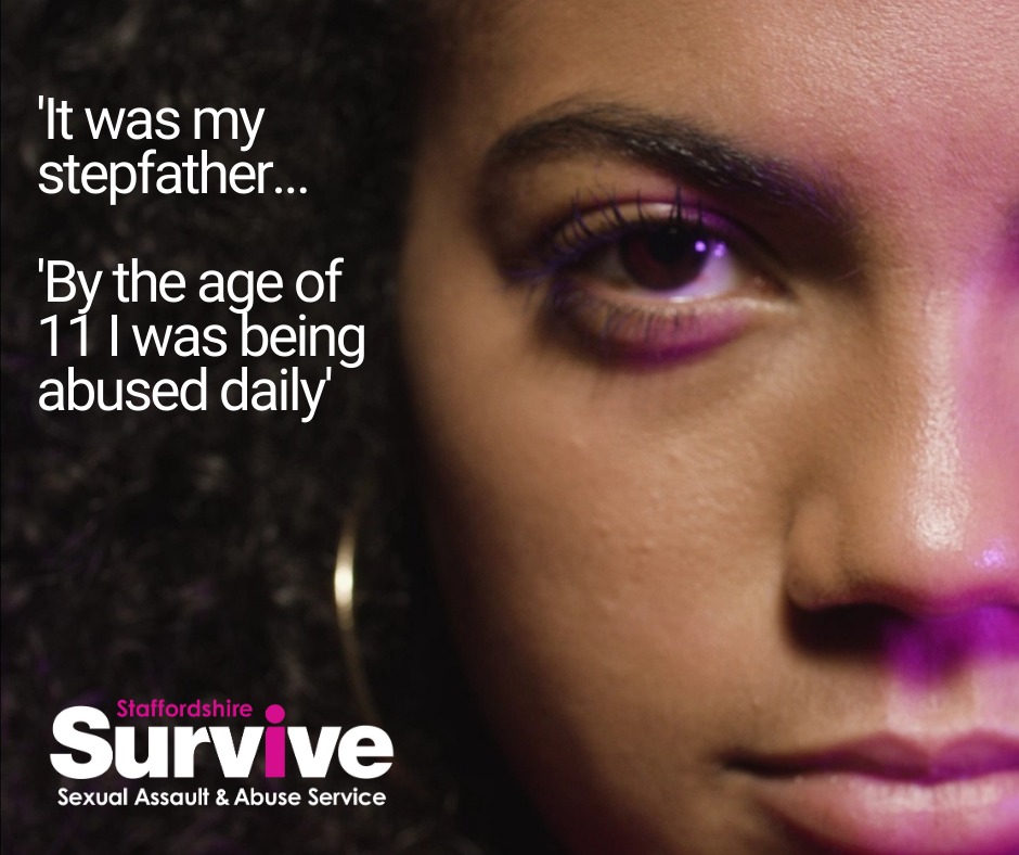 Sexual assault or abuse can happen to anyone. No-one deserves or asks for it to happen. It is not your fault. ‘Survive’ is our free, non-judgemental, confidential service for those affected by sexual assault &amp; abuse #YouAreNotAlone 
24/7: 0300 330 59 59  staffordshirewomensaid.org/.../survive.../