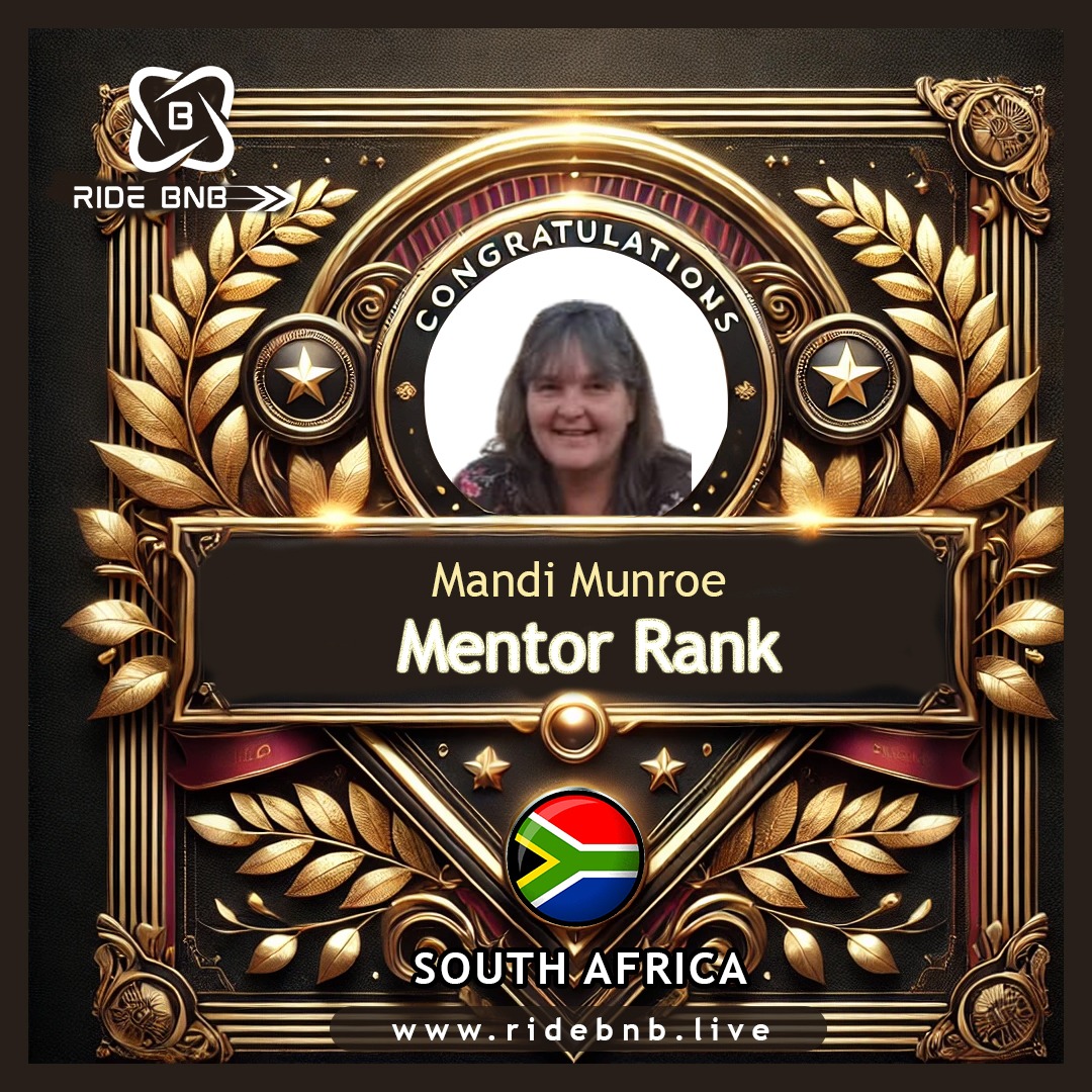 RideBnBoffical's tweet photo. 🎉👏 Congratulations to Mandi Munroe for achieving the Mentor Rank! 🏆🔥

 #titanRank #achievementunlocked #proudmoment #ridebnb #decentralizedfinance #smartearnings #blockchain #empoweryourfuture #financialfreedom #cryptorevolution https://t.co/ohwgns7lJz