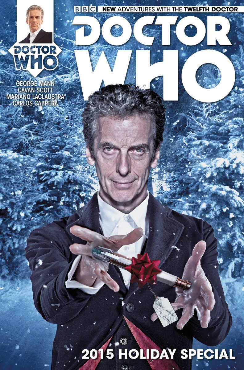 brinatello's tweet photo. #MondayMemories (Dec. 9 2015): #RelativeDimensions released with the #TwelfthDoctor (#PeterCapaldi) and #ClaraOswald (@Jenna_Coleman_). Publisher: @TitanComics Writers: @George_Mann/#CavanScott Artist/Colorist: @mar_laclaustra/@artbycarlos Covers: @68Lex #WillBrooks @neilslorance https://t.co/BqGrFPQhQt