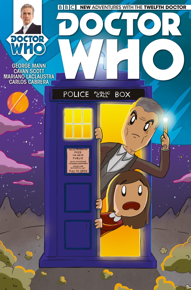brinatello's tweet photo. #MondayMemories (Dec. 9 2015): #RelativeDimensions released with the #TwelfthDoctor (#PeterCapaldi) and #ClaraOswald (@Jenna_Coleman_). Publisher: @TitanComics Writers: @George_Mann/#CavanScott Artist/Colorist: @mar_laclaustra/@artbycarlos Covers: @68Lex #WillBrooks @neilslorance https://t.co/BqGrFPQhQt