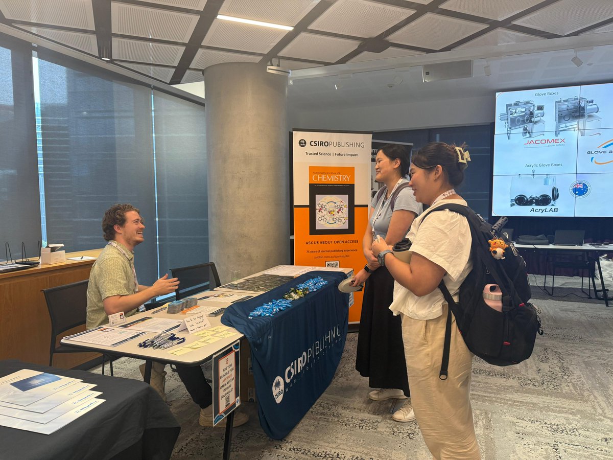 Australian Journal of Chemistry (@ausjchem) on Twitter photo <a href="/RACI_Inorganic/">RACI Inorganic Chemistry Division</a> IC'24 is now underway at <a href="/westernsydneyu/">Western Sydney University</a>!
Visit the #AusJChem Display Table to explore publishing opportunities for your research and gain valuable insights into advancing your academic contributions. <a href="/CSIROPublishing/">CSIRO Publishing</a> <a href="/RACI_Inorganic/">RACI Inorganic Chemistry Division</a> IC'24 is now underway at <a href="/westernsydneyu/">Western Sydney University</a>!
Visit the #AusJChem Display Table to explore publishing opportunities for your research and gain valuable insights into advancing your academic contributions. <a href="/CSIROPublishing/">CSIRO Publishing</a>