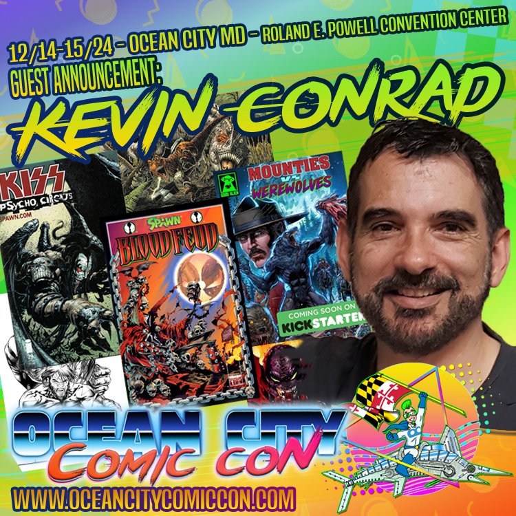 ❗️Give it up for Kevin Conrad❗️
Kevin #inked iconic titles like #Spawn (issues 27-40, 42, 44, 46, 48), #KISS Psycho Circus, Witchblade, X-Force, Cable, X-Men, #Wonder Woman, &amp; more!

Meet him Dec 14-15! 🎟️linktr.ee/OceanCityComic…

#comics #comicart #ocmd