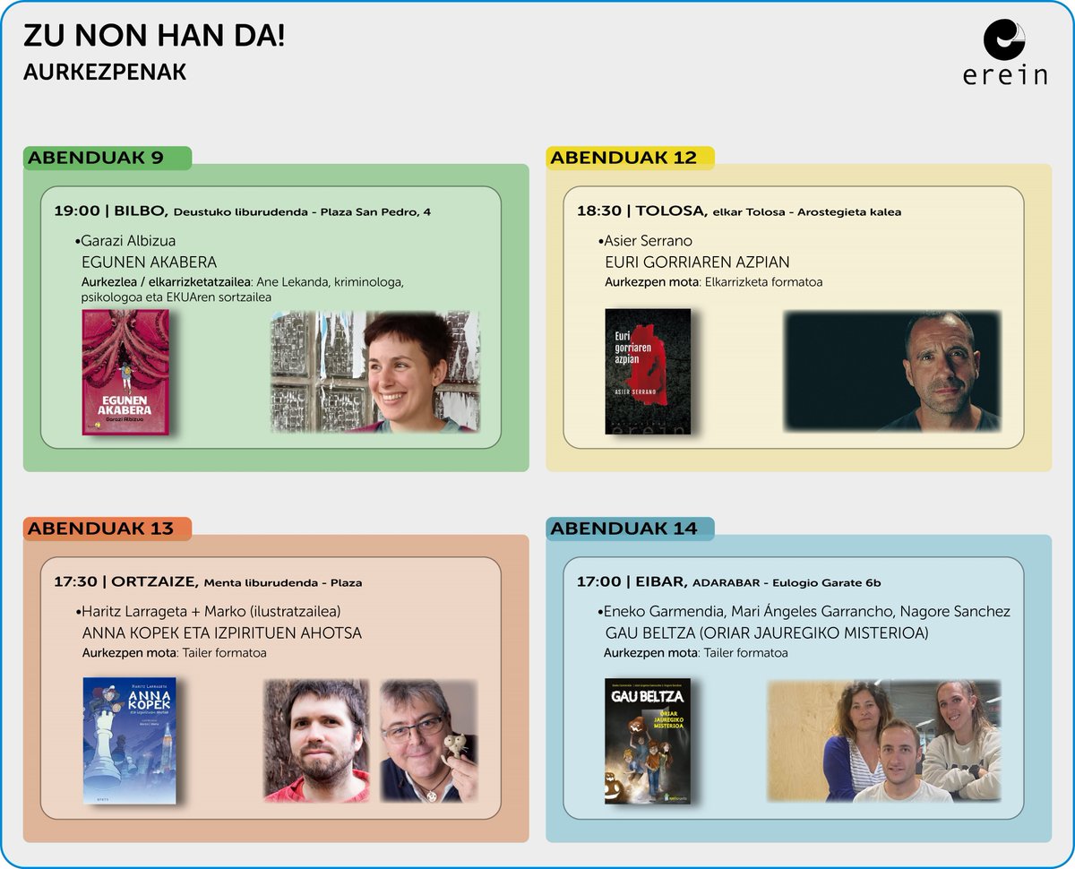 ereinargi's tweet photo. #59DA #DurangokoAzoka #HartzeaEmateaDA
Mila esker @durangokoazoka|ra etorri zareten guztioi, eta orain azokak liburu-dendetan jarraitzen du #ZuNonHanDA! programaren bidez.
Hementxe gure liburuen aurkezpen, tailer eta solasaldiak 👇👇
@hlarrageta https://t.co/5e0tQZ8Mm8