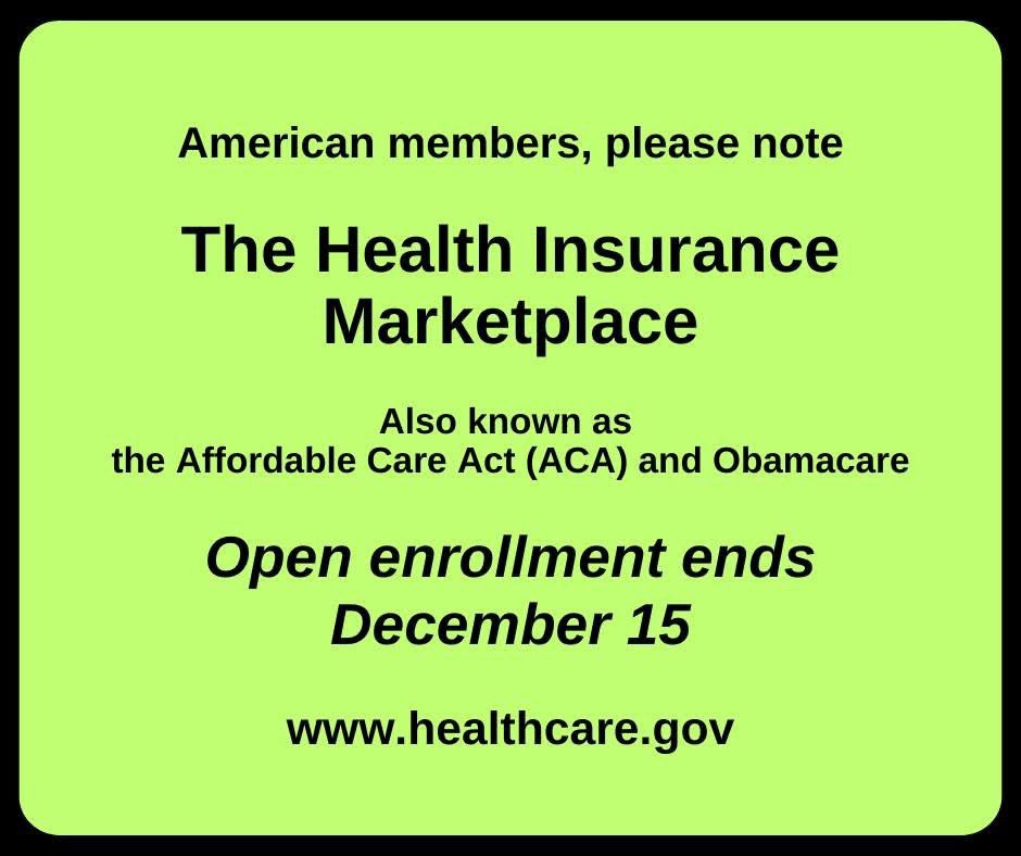 For Americans who get their health insurance through the Marketplace (Obamacare/ACA), open enrollment ends December 15. #Dysautonomia #POTS #POTSparents #LongCovidKids #healthcare