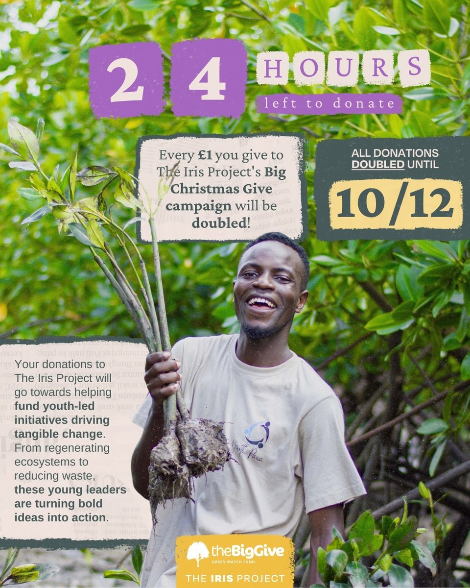 24 HOURS LEFT to DOUBLE your impact! 

We’ve raised an incredible £59,660, putting us 60% closer to our goal of £100,000. This funding will directly enable young changemakers to turn bold ideas into action for their communities and the planet!

#Donate 👉 bit.ly/IP24_BigGive