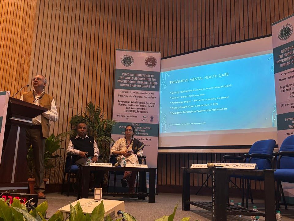 VijayNallawala's tweet image. It was an honour to be invited as Resource Person at the WAPR Conference, NIMHANS, Bengaluru, held on Dec 6th &amp;amp; 7th
(World Association for Psychosocial Rehabilitation)
Exchanged views, connected &amp;amp; reconnected with fine people in the MH health space
#Mentalhealth #livedexperience