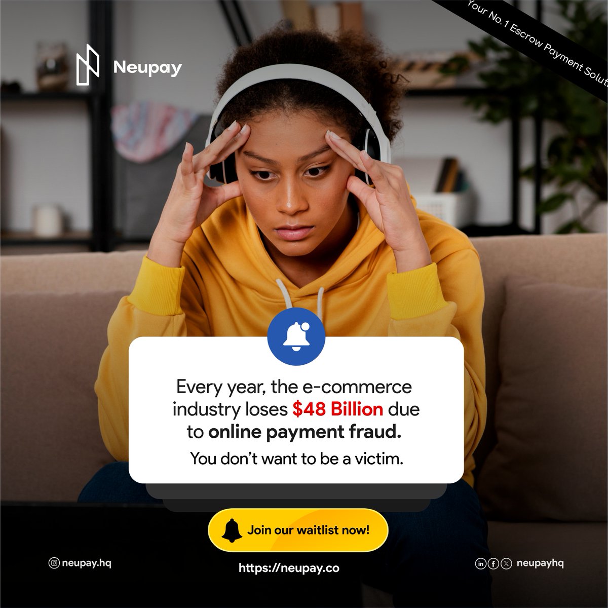 neupayHQ's tweet photo. Did you know?

The e-commerce industry loses a staggering $48 billion every year to online payment fraud.

Protect your business and your hard-earned money with Neupay, your trusted escrow payment solution.

Don’t become another statistic — Join our waitlist now and enjoy secure transactions like never before!
👉 https://t.co/UlEFGYUws1

#SecurePayments #EcommerceSolutions #Neupay #FraudProtection #SafeTransactions