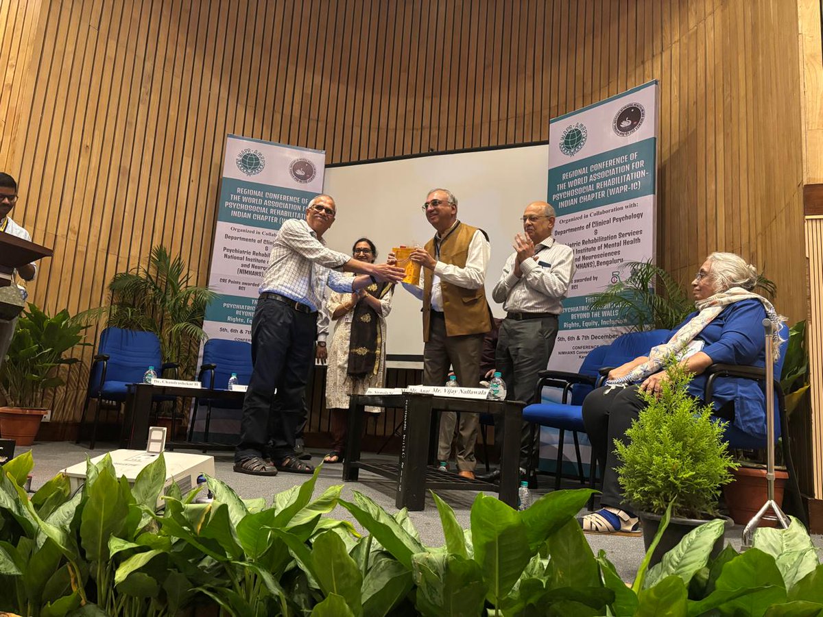 VijayNallawala's tweet image. It was an honour to be invited as Resource Person at the WAPR Conference, NIMHANS, Bengaluru, held on Dec 6th &amp;amp; 7th
(World Association for Psychosocial Rehabilitation)
Exchanged views, connected &amp;amp; reconnected with fine people in the MH health space
#Mentalhealth #livedexperience