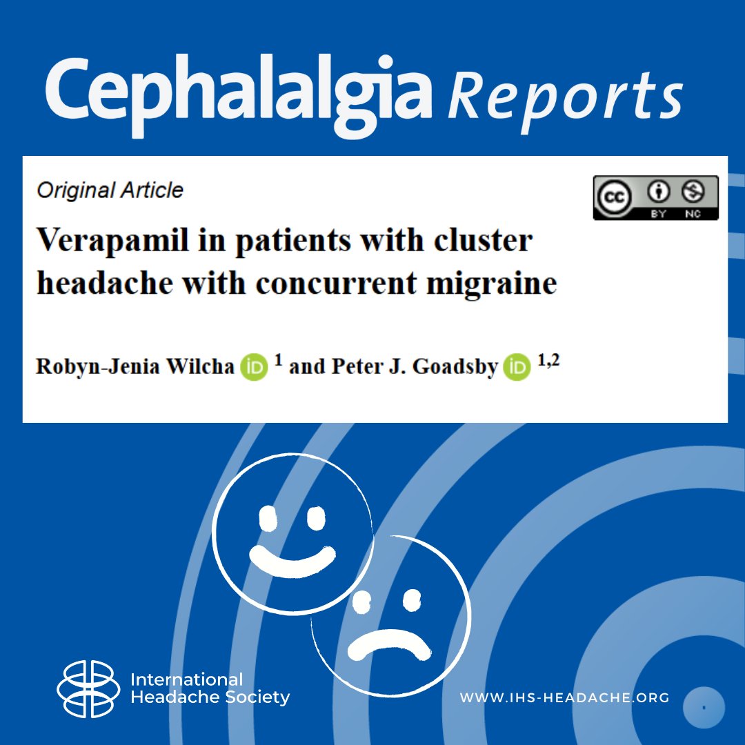 Cephalalgia Reports (@cephreports) on Twitter photo Going forward, physicians should consider the importance of informing patients of the risk of headache worsening as part of routine practice when starting verapamil.
journals.sagepub.com/doi/10.1177/25…
#migraine #headache #brain #pain #neurology #neuroscience
<a href="/petergoadsby/">Peter Goadsby</a> Going forward, physicians should consider the importance of informing patients of the risk of headache worsening as part of routine practice when starting verapamil.
journals.sagepub.com/doi/10.1177/25…
#migraine #headache #brain #pain #neurology #neuroscience
<a href="/petergoadsby/">Peter Goadsby</a>