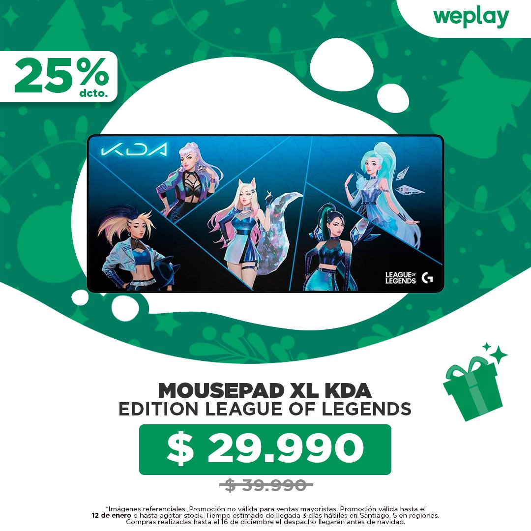 weplaystore_cl's tweet image. 🎶 ¡Desliza al ritmo de K/DA! 🎧 El #mousepadXL de #LogitechK/DA llega para mejorar tu setup gamer 🎮 con estilo, espacio y precisión. ¡Ideal para fans de #LeagueofLegends! 🌟 Destaca con este diseño épico. Disponible en web bit.ly/wp-Navidad y tiendas físicas