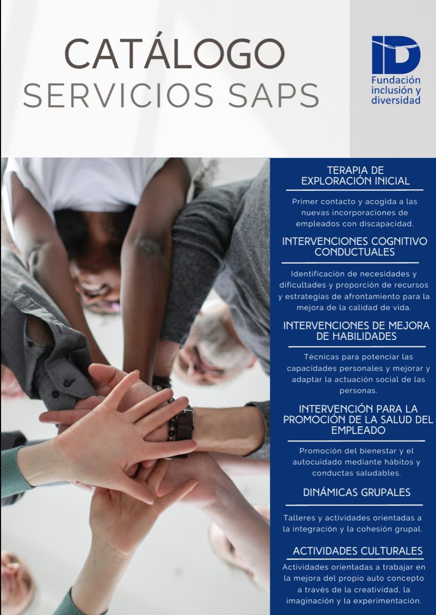 🌟¡Impulsamos la inclusión y el desarrollo personal!🌟<a href="/YDiversidad/">Fundación Inclusión y Diversidad</a> trabajamos de la mano con personas con discapacidad que forman parte de Centros Especiales de Empleo🧩A través de ajustes personales y sociales, fomentamos su crecimiento acortar.link/k8TsSS