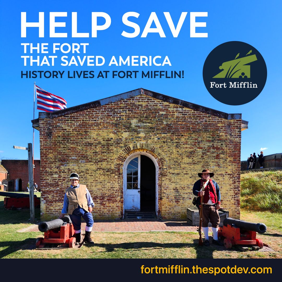 Help preserve American history! Donate to Fort Mifflin to educate future generations.

Every bit counts!

Let's keep history alive!

#SaveTheFort #FortMifflin #LivingHistory #DonateNow# Philadelphia