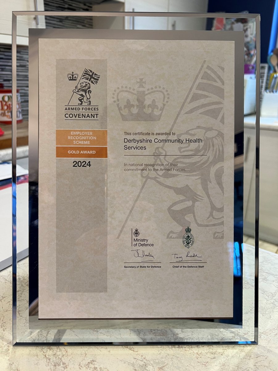 Derbyshire Community Health Services NHS FT (@dchstrust) on Twitter photo Very proud that DCHS has once again been awarded the Ministry of Defence Employer Recognition Scheme (ERS) gold award for supporting the armed forces community. 💙
Huge thanks to Armed Forces Network chair Melanie Dyke and everyone else involved for their hard work on this. ⭐ Very proud that DCHS has once again been awarded the Ministry of Defence Employer Recognition Scheme (ERS) gold award for supporting the armed forces community. 💙
Huge thanks to Armed Forces Network chair Melanie Dyke and everyone else involved for their hard work on this. ⭐