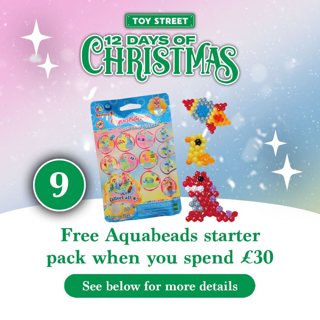 On the 9th Day of Christmas, Toy Street gave to me...

An Aquabeads starter pack when you spend £30!

Aquabeads make such a great present, there's so much to make!

#gifts #christmas #aquabeads #presents