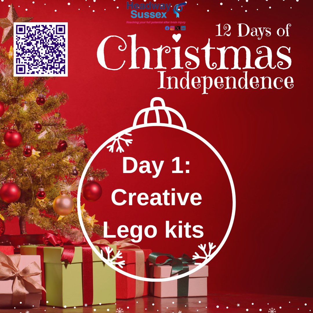 HeadwaySussex's tweet photo. 🎄Day 1 of 12 Days of Christmas Independence!🎄
Today’s focus: Creative Lego Kits—fun & impactful for brain injury recovery!
Lego helps boost fine motor skills, concentration, problem-solving & cognitive rehab.
👉 Donate: https://t.co/gEzpO8ZlTa
#HeadwaySussex #GiftIndependence https://t.co/NOfovGoZ8c
