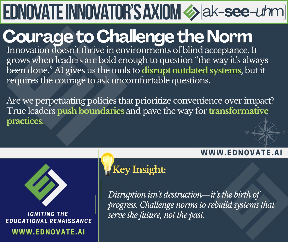 Rebuild with systems that serve the future, not the past. Innovation looks backward to go forward. #TheEdRenaissance #EdNovate