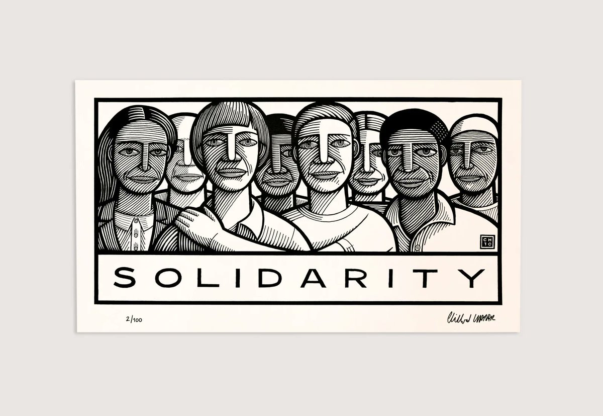 Anarchist illustrator, Clifford Harper's incredible artwork includes several iconic bookfair posters ( here: anarchistbookfair.london/history/). He is selling a limited run of these beautiful solidarity posters to cover health care costs. Please support Clifford! cliffordharper.com/product/solida…
