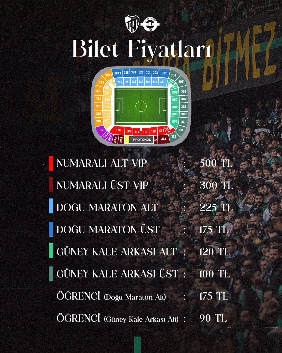 📣 Esenler Erokspor ile oynayacağımız müsabakanın biletleri satışta.

🎫 Passo.com.tr ve KS Store'dan biletlere ulaşabilirsiniz.

📌 Öğrenci taraftarlarımız, kimlik kartlarını görevlilere ibraz ederek, indirimli Güney Alt Tribünü ve Doğu Maraton Alt Tribünü biletlerini