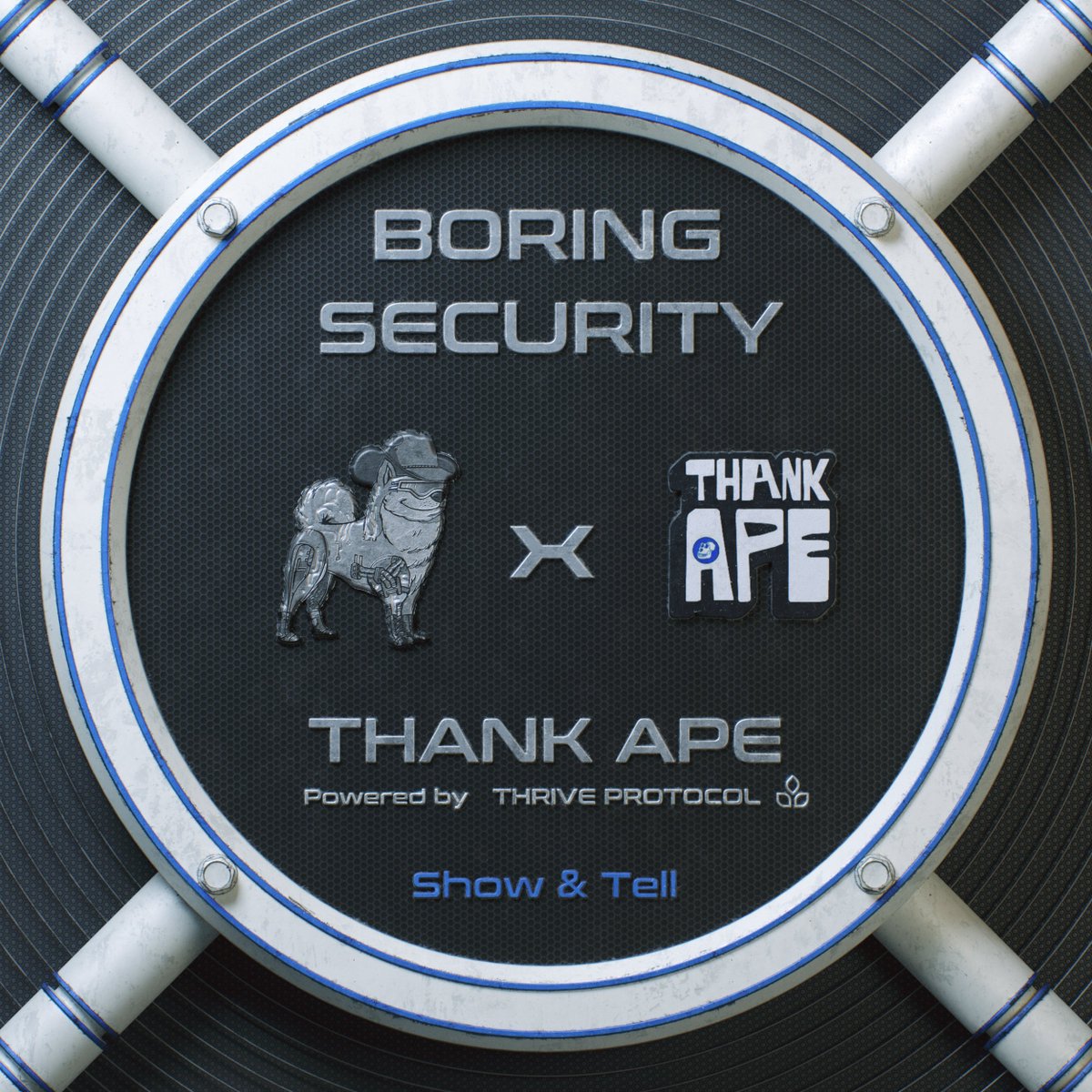 BoringSecurity's tweet photo. Things are thriving over at #BoringSecurity as we have our ✨SHOW & TELL✨ with ThankApe coming up on December 12, 11AM ET!

Join our Discord server (link in bio) to RSVP to the event. See you there!🫡