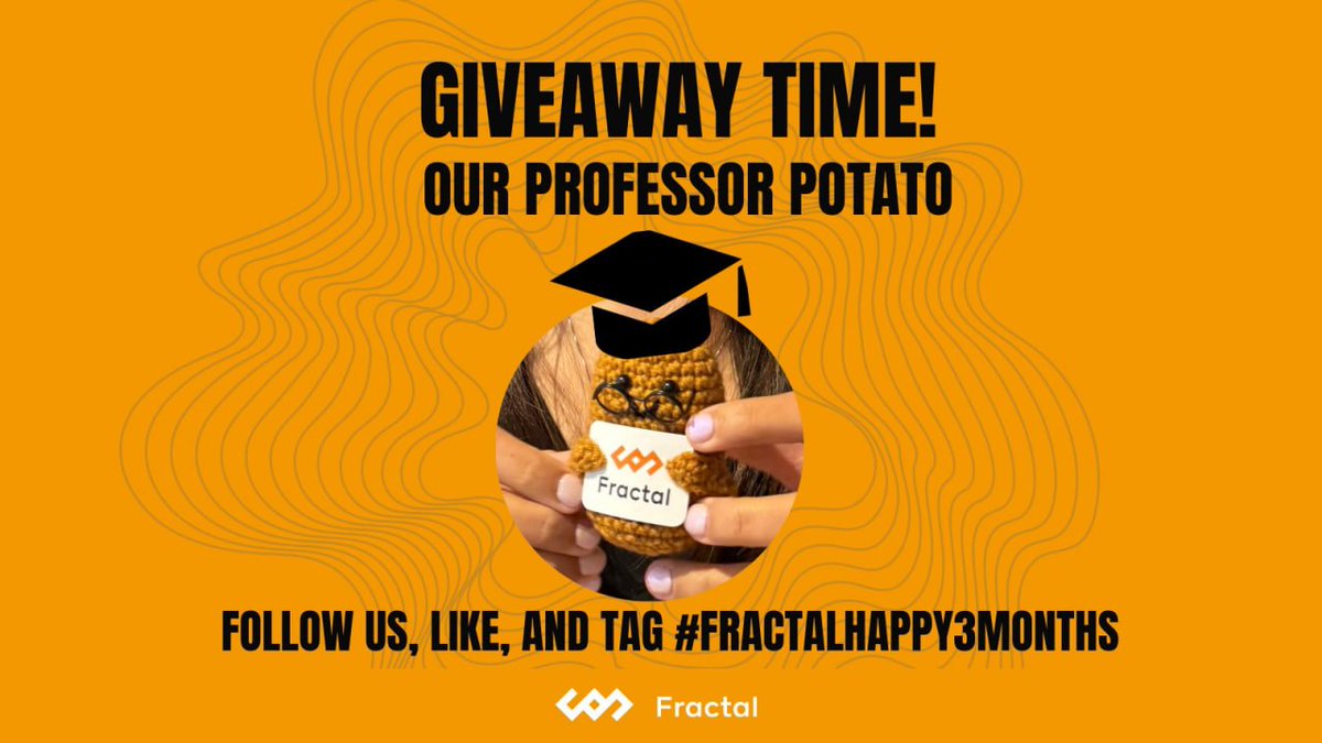 🎯 Grand Finale: Take Home a Piece of Fractal!

Catch up on our journey: fractalbitcoin.io/updates/celebr…

🎁 SURPRISE GIVEAWAY: Meet Professor Potato! 🎓🥔
Our wise mascot is here to celebrate with 10 lucky community members!

Win this piece of Fractal history: 
1️⃣ Follow