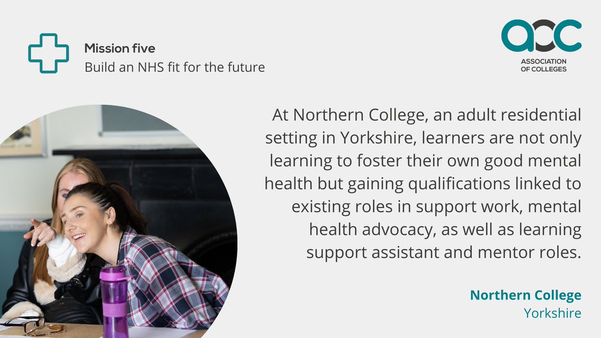 Northern College (@northerncollege) on Twitter photo We are delighted to have contributed towards the <a href="/AoC_info/">Association of Colleges (AoC)</a>’s latest report.
Northern College will be fulfilling the role of the government’s fifth mission: Build an NHS fit for the future.
Read the full report here: bit.ly/3D8ap9e
#AoC #AssociationofColleges #College We are delighted to have contributed towards the <a href="/AoC_info/">Association of Colleges (AoC)</a>’s latest report.
Northern College will be fulfilling the role of the government’s fifth mission: Build an NHS fit for the future.
Read the full report here: bit.ly/3D8ap9e
#AoC #AssociationofColleges #College