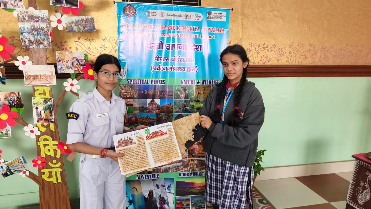 DrRPKV's tweet photo. Maanyta and Ekankshi, Students IX B of our Vidyalaya are Showcasing their creativity by exploring places and designing Brochure under Dekho Apna Desh Contest.
#DekhoApnaDesh #NEP2020 @PMOIndia @narendramodi @tourismgoi @dpradhanbjp @DrRPKV @EduMinOfIndia @kvsrodelhi @KVS_HQ https://t.co/FyMULTPN97