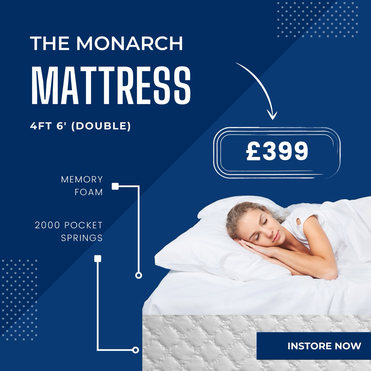inspiredtorquay's tweet image. Monarch Madness! 👑

Looking for a dreamy night’s sleep? 😴 Our Monarch Mattress is a must-try! 🛏️

JUST FOR YOU, grab a 4ft 6&quot; Monarch Mattress for just £399! 🤯

But hurry, this IN-STORE ONLY offer won’t last long! 🏃

#MemoryFoam, #PocketSpring, #MattressSale #Torquay #Sale
