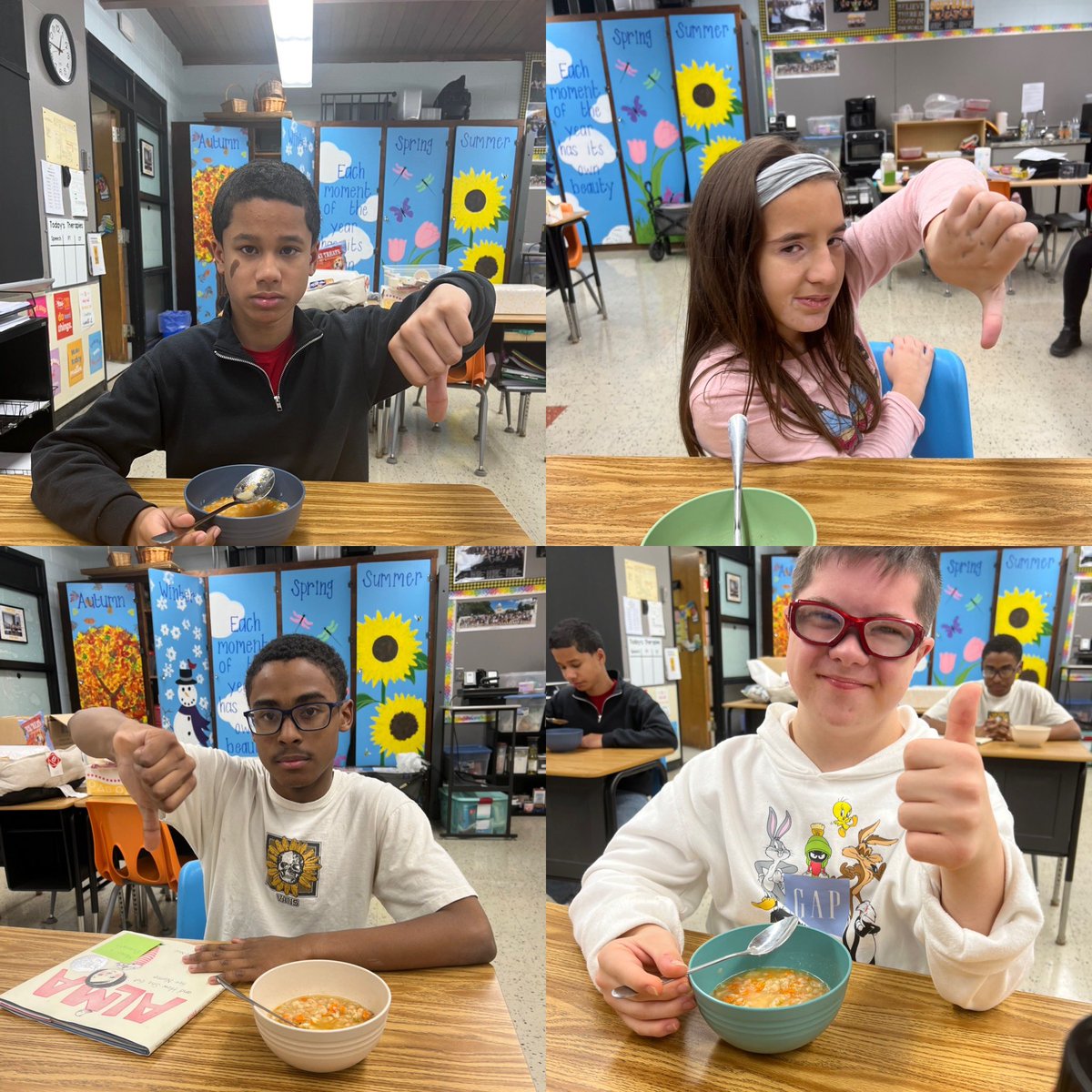 Our first winter soup recipe… 1/4 students would recommend the white bean soup