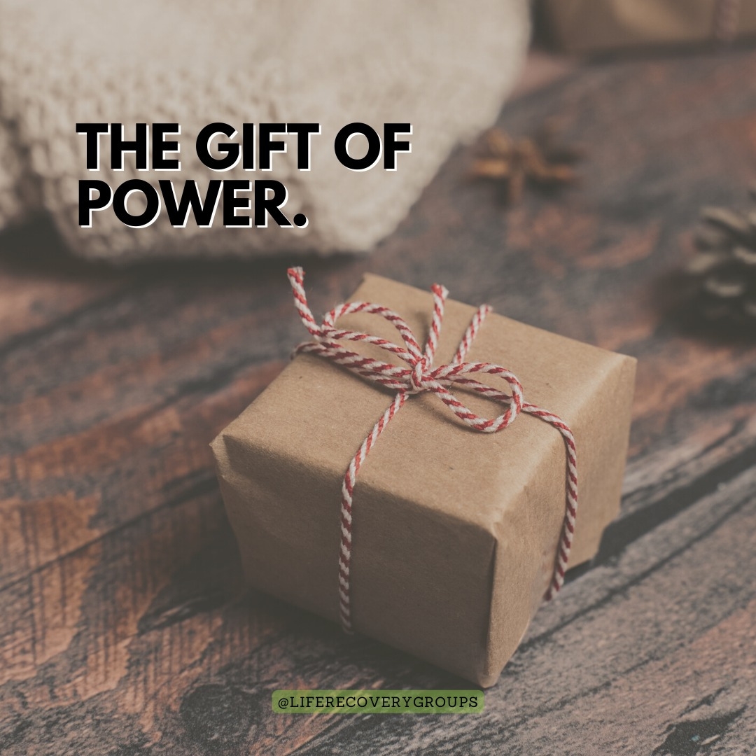liferecoveryg's tweet image. The gift of power is having God’s power work in us and empower us to do things we cannot do on our own. Get a copy of The Twelve Gifts of Life Recovery for yourself or someone else at Christmas; it's available here: bit.ly/3D7CXQ3 #LifeRecovery #Christmas #gifts
