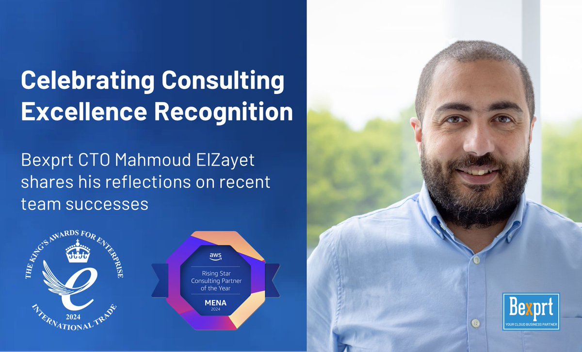 Bexprt_Ltd's tweet photo. #Bexprt CTO Mahmoud El Zayet @mnelzayet share his reflections on recent team successes.

https://t.co/ZMalaxIfcH

#AwardWinning #BexprtTeam #AWS https://t.co/sG9Cy0bFiA
