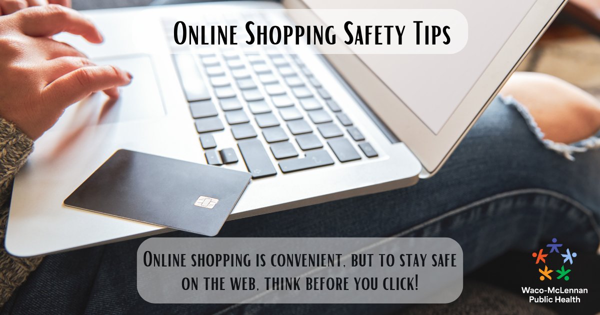 wacohealthdept's tweet image. Now that it's the holiday shopping season, we just wanted to remind you about a few safety tips for shopping online!
👉 Avoid using public WiFi
👉 Shop on a secure site only
👉 Use a credit card or payment system like PayPal
👉 Beware of deals "too good to be true"
#HappyShopping