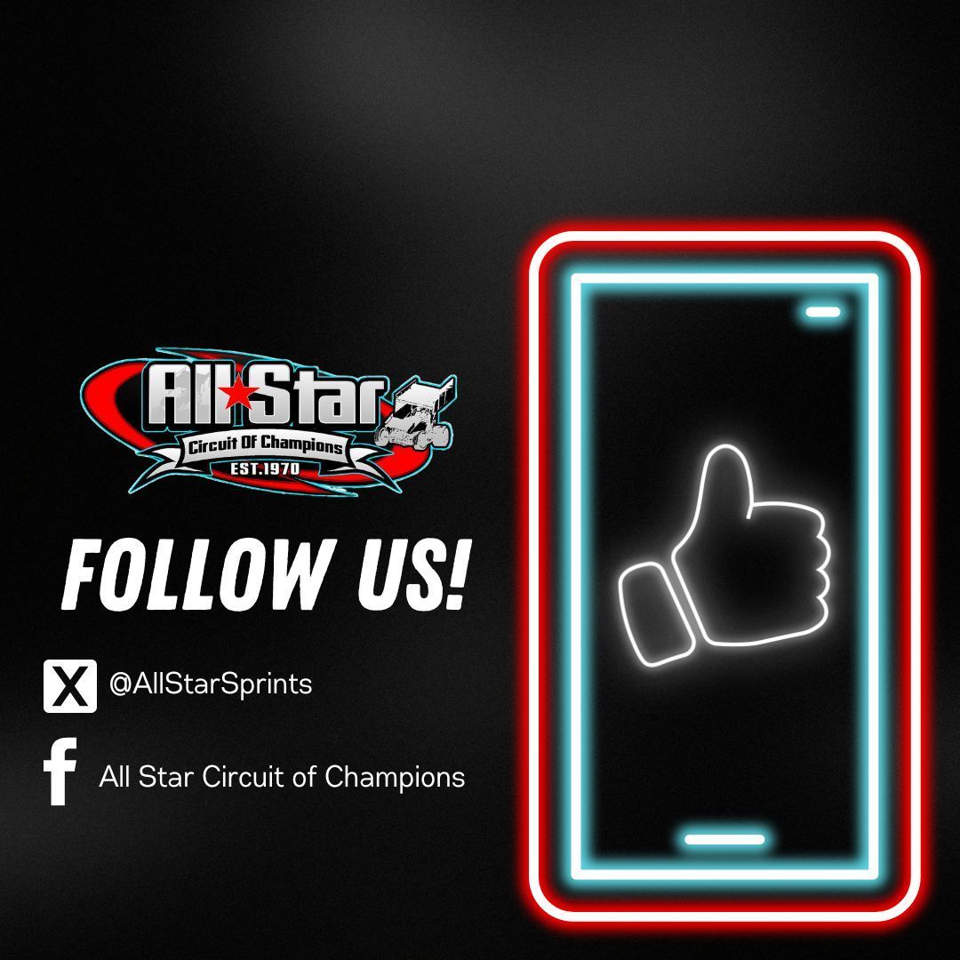 Social media, just like racing, is better with friends! Tag your racing friends and invite them to follow us for everything All Star Circuit of Champions!