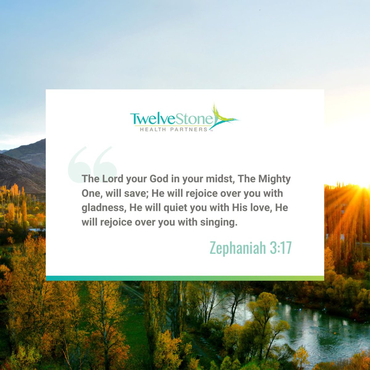 12stonehealth's tweet photo. Start your week with the reassurance that you are never alone. God is in your midst, bringing love, strength, and joy to your life.

May this be your motivation to face the week with courage and a grateful heart! 

#MondayMotivation #12Stone #ChronicCare https://t.co/XyKpYPZBmL