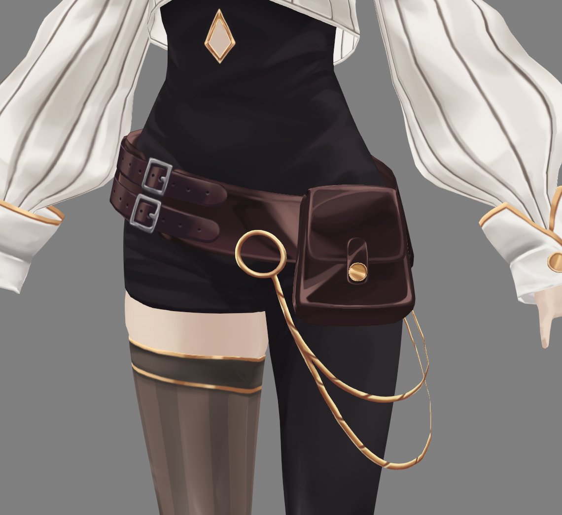 Moiom_b's tweet photo. VTUBER MODEL INSPIRED BY ARCANE ✨

I finally managed to finish this model and learned a lot from it. It's a vroid model that I edited in blender and my first modeling (the bag)

#VRoid #Arcane
