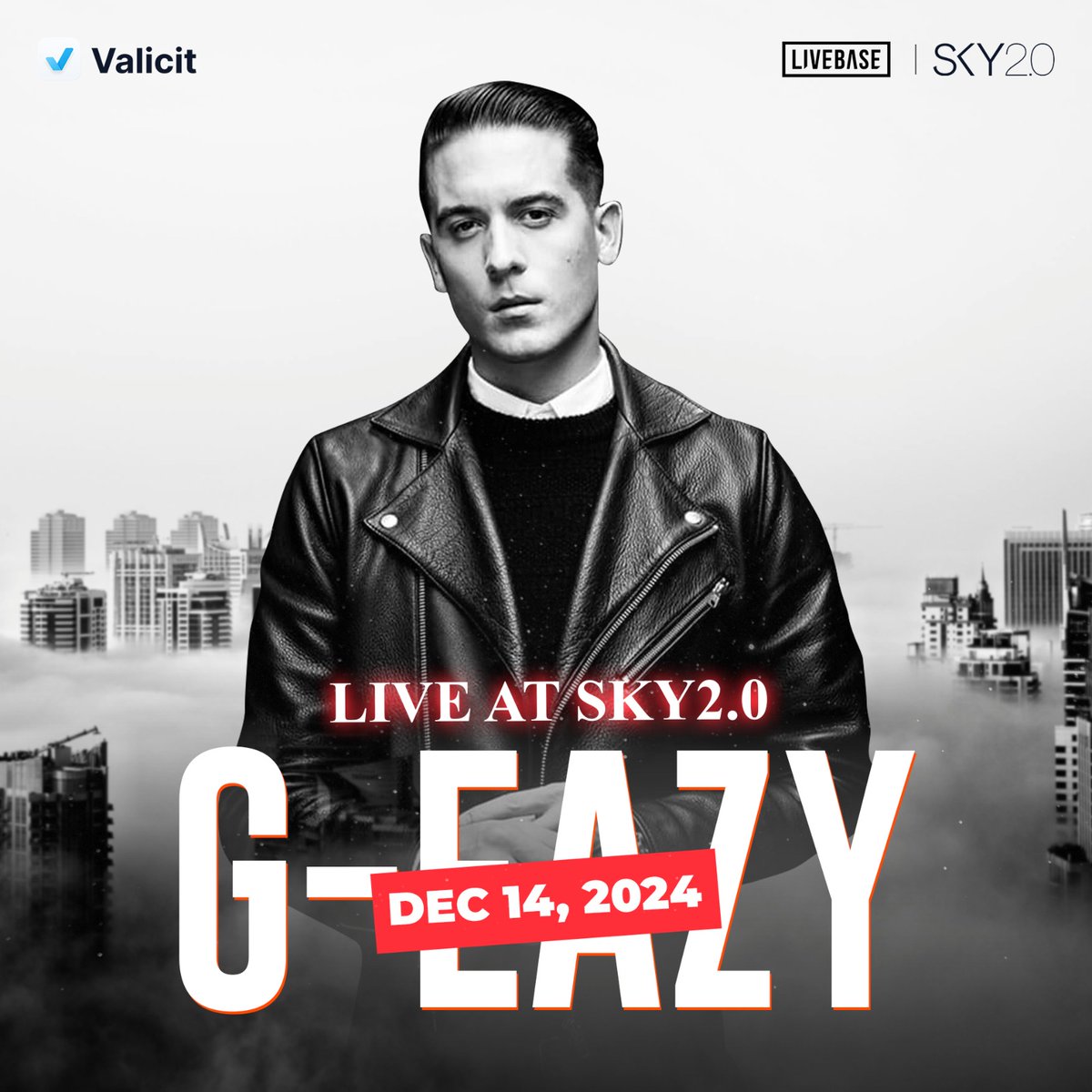 ⚠️ WARNING: LIMITED TICKETS LEFT! ⚠️ Global rap star G-Eazy is taking over SKY2.0 on December 14th and the demand is WILD! 🕺 Grab your tickets at Valicit.com before they’re GONE — this one-night-only event is about to be SOLD OUT! #GEazyInDubai #LiveAtSKY20