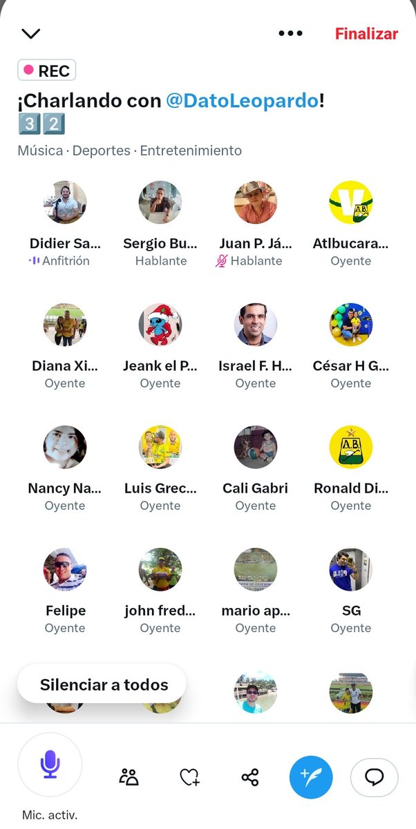 🗓️ ¡Hoy lunes 9 de diciembre! 
📻 ¡Charlando con <a href="/DatoLeopardo/">Didier Saúl Niño Albarracín</a>!
🕘 9 a 10 p. m.
🎙️ <a href="/XSpaces/">Spaces</a>

En la emisión 3️⃣2️⃣8️⃣ hablaremos de:
📌 Editorial: ¡Plan A y B!
📌 Las últimas del <a href="/ABucaramanga/">Atlético Bucaramanga</a>

¡UN PROGRAMA DE PRIMERA CON OYENTES E INTERNAUTAS DE PRIMERA!