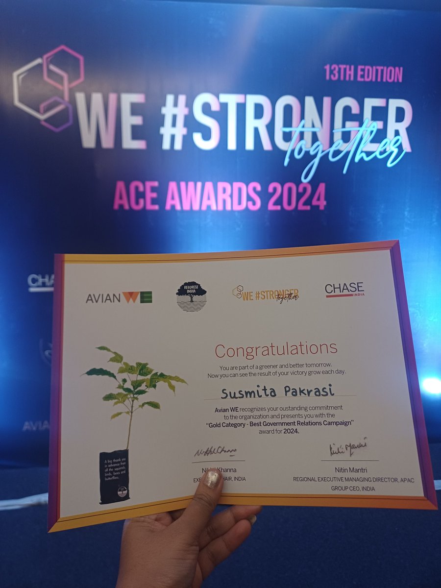 susmita712's tweet photo. My Work Speaks!

I have always believed in hard work, without worrying about the result and it has always paid off. This token of appreciation for my outstanding commitment for "Best Government Relations Campaign" award for 2024 is a testimony to that. https://t.co/yKZVHb4tpI