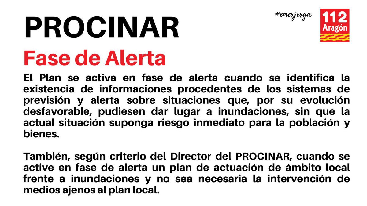 112Aragon's tweet photo. ⚠️ Activado el Plan de Inundaciones (PROCINAR) en fase de alerta ante la posible crecida ordinaria del Ebro.

👉 Se ruega extremar las medidas de precaución y tomar las medidas necesarias para minimizar riesgos.

ℹ️ https://t.co/Edf6bHJrkE https://t.co/rDpOsaZEGS