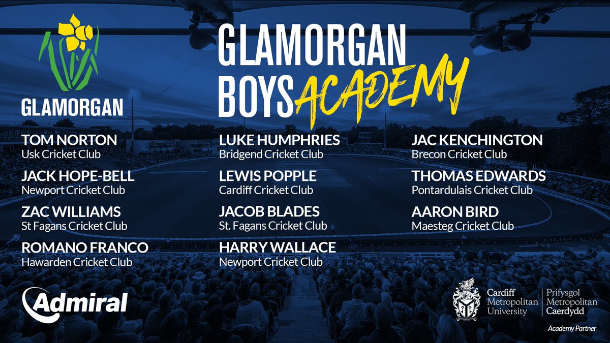 Glamorgan Cricket is delighted to announce the players who will be in the 2025 Glamorgan Boys’ Academy 👏

🔗 bit.ly/3BmuTdS

<a href="/UskCC1857/">Usk Cricket Club</a> <a href="/NewportCricketC/">Newport Cricket Club</a> <a href="/StFagansCricket/">St Fagans Cricket Club 🦌🏏</a> <a href="/HawardenParkCC/">Hawarden Park CC</a> <a href="/BridgendTownCC/">Bridgend Town CC</a> <a href="/CardiffCC/">Cardiff Cricket Club</a> @CCBrec <a href="/PontarddulaisCC/">PontarddulaisCC</a> <a href="/MaestegCC/">Maesteg Cricket Club</a> @CardiffMet