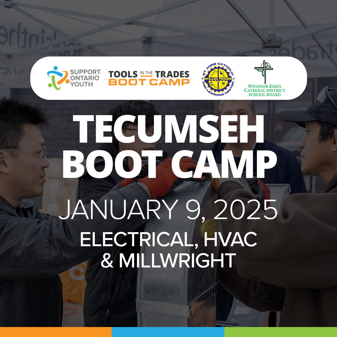 toolsinthetrade's tweet photo. Are you registered for our FIRST Boot Camp of 2025?

Join us on January 9th with @WECDSB in Tecumseh for a day of hands-on learning and networking.

Apply now:
👉 https://t.co/3tnEmVQiv0

#ToolsintheTrades #BootCamp #SupportOntarioYouth #SOY  #Apprentice #SkilledTrades https://t.co/kNUod5R407