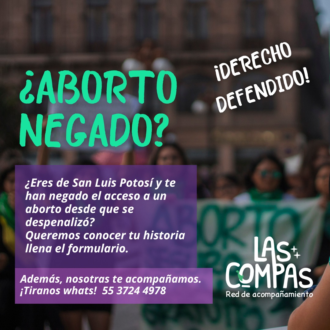 LasCompasSLP's tweet photo. El aborto legal, seguro y gratuito ya está reconocido en San Luis Potosí, conforme al marco jurídico nacional y a la despenalización del aborto aprobada el 7 de noviembre de 2024 🗓️. 
Es tu derecho ✊ y puedes exigirlo Llena el formulario:  https://t.co/QoxOyCGsIF https://t.co/aE2zIc1wK0