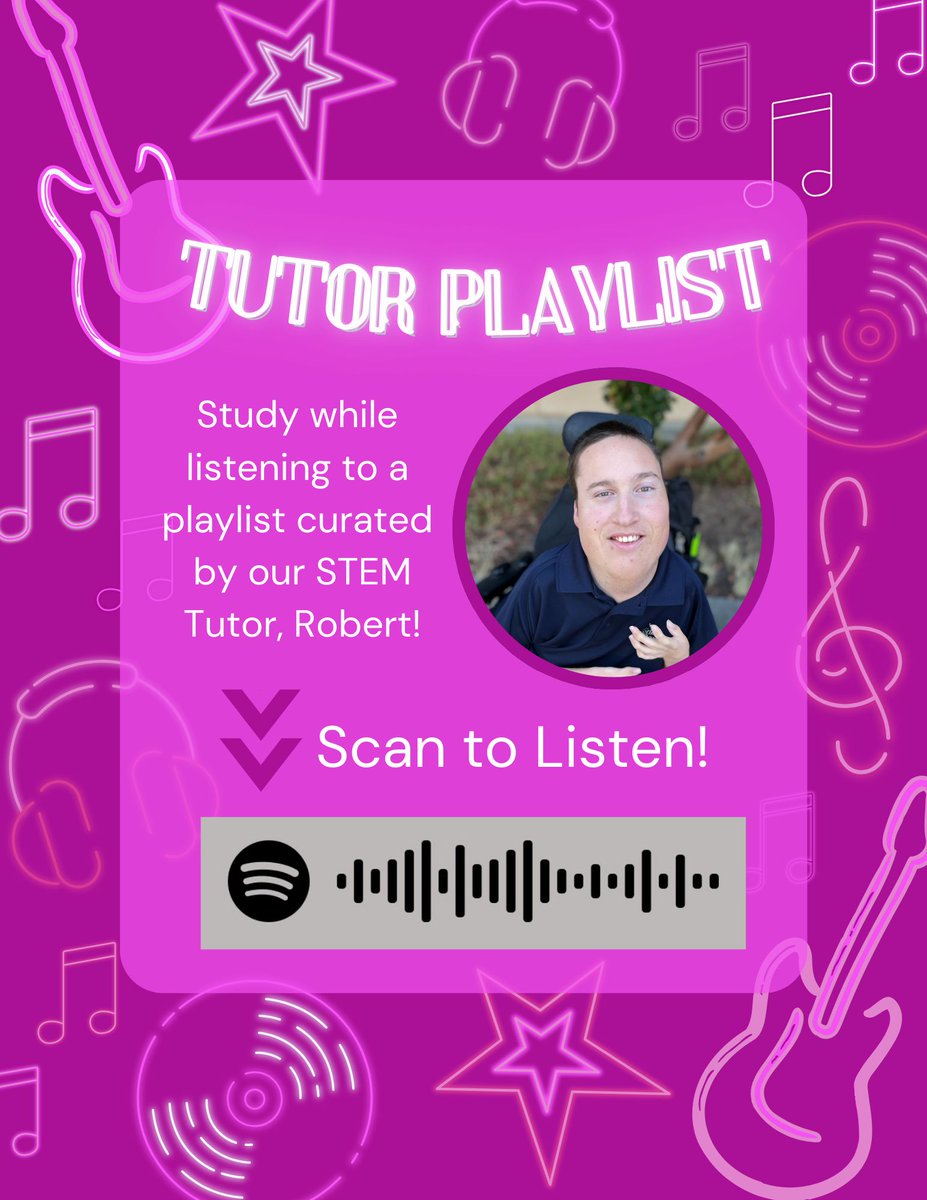 Clovis_TC's tweet image. Our last Tutor Playlist for the semester! Scan the Spotify Code to check out Robert&apos;s &quot;TC Study Mix&quot;
#cloviscommunity #clovistutorialcenter #tutor #Humanities #Writing @cloviscollege #playlists #music