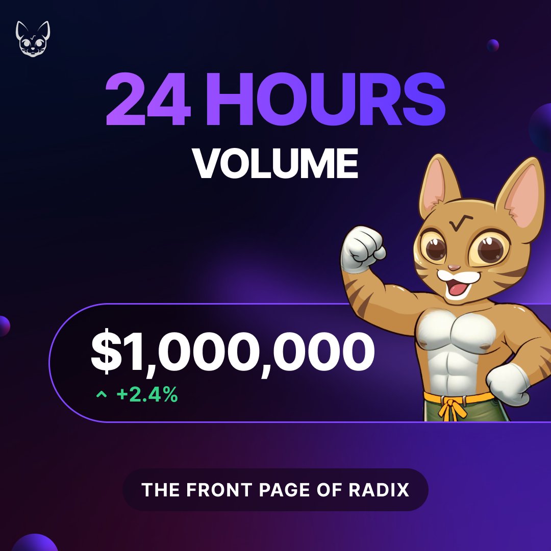 ociswap's tweet photo. Another awesome day with $1M+ volume

You guys rock 🤟 $XRD https://t.co/jkCcQZI53e