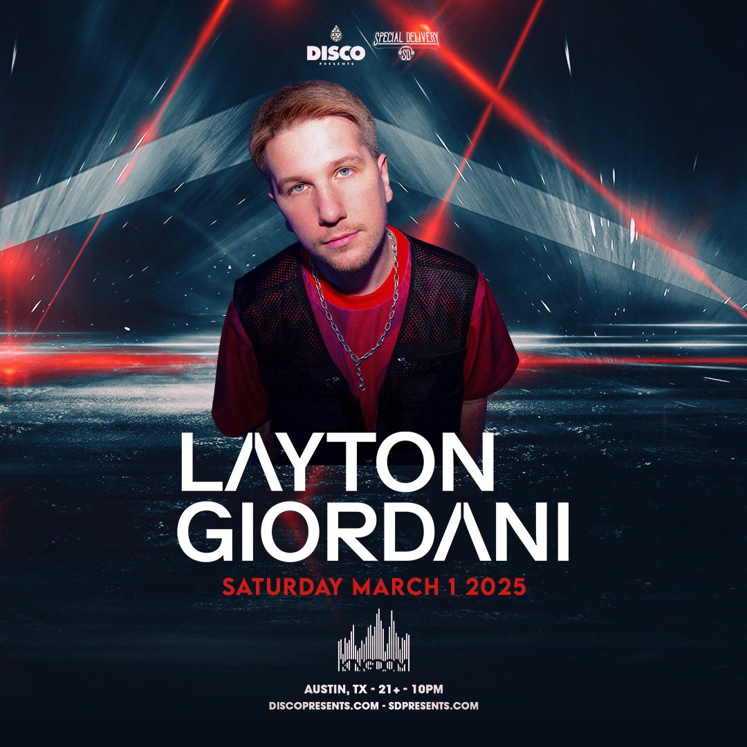 JUST ANNOUNCED: <a href="/LaytonGiordani/">Layton Giordani</a> coming to Texas next year 🔥

Houston - Feb 28th - <a href="/warehouselive/">warehouselivemidtown</a> 
Austin - March 1st - <a href="/KngdmAustin/">Kingdom Nightclub</a> 

🎟:  Tickets on-sale Tues, December 10th @ 11am CT