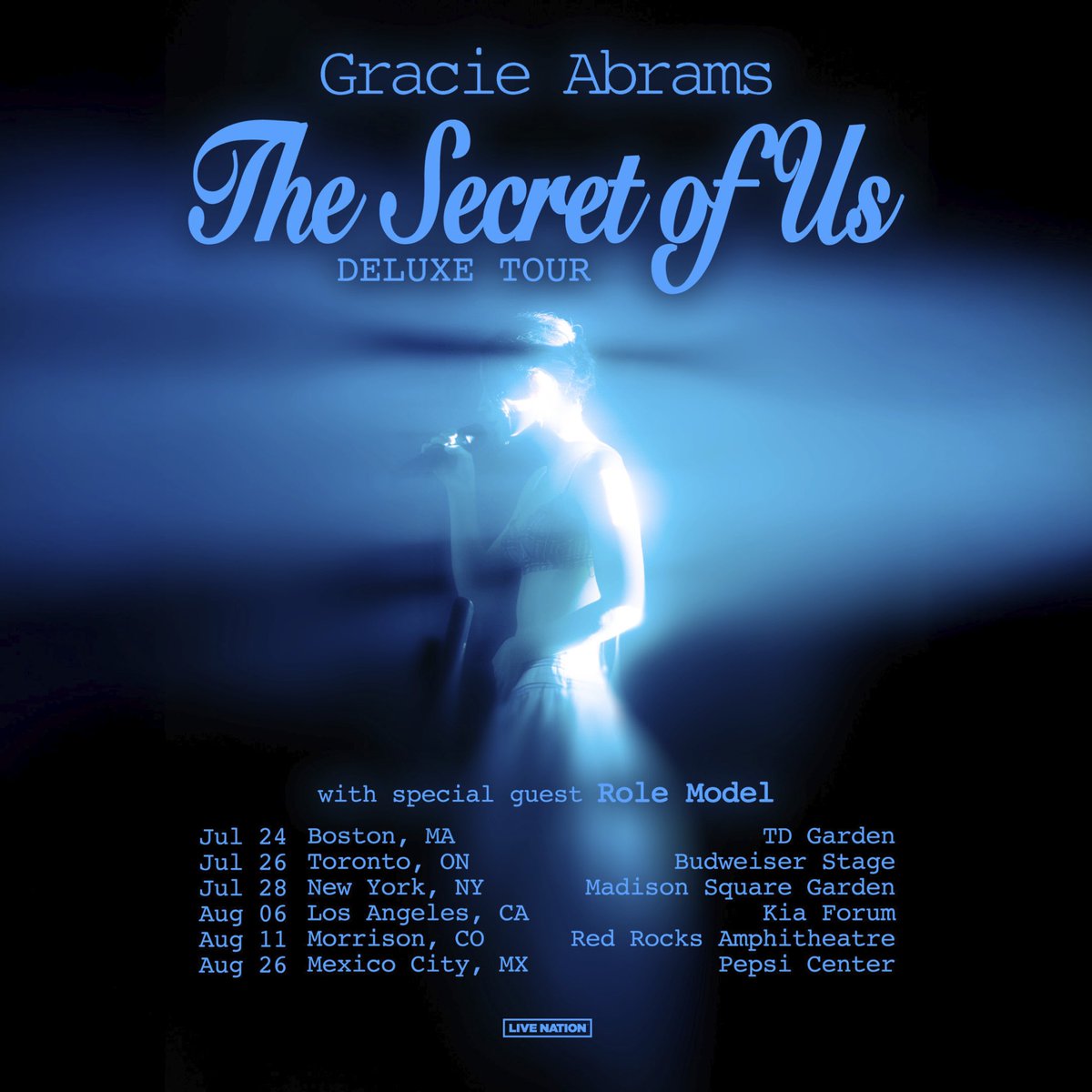 gracieshq's tweet image. THE SECRET OF US DELUXE TOUR 💙
Gracie is coming back to North America next summer !!!!!!!!!!!! Sign up for your city’s presale access now on gracieabrams.com/tour !!!!!!!!!!!!
Presale starts Thursday, December 12
Tickets go on sale publicly Friday, December 13 at 10am 💙