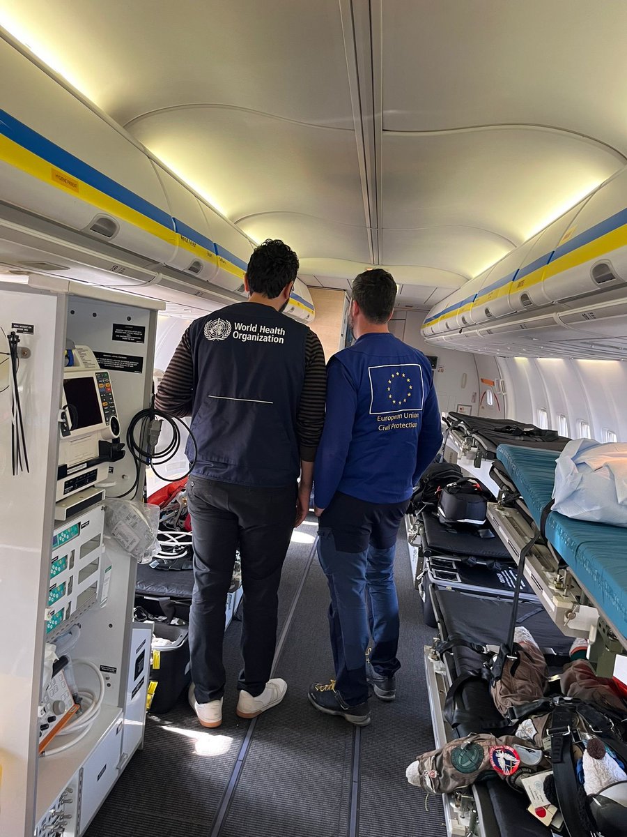 hadjalahbib's tweet photo. Today, the EU conducted a medical evacuation of 6 critically ill Palestinian patients and 20 people accompanying them from 🇪🇬 to 🇳🇴 . EU Member States &amp; #UCPM states continue to provide assistance to those in need of urgent care by supporting coordination &amp; transport via #UCPM. https://t.co/dSshyt7zwz