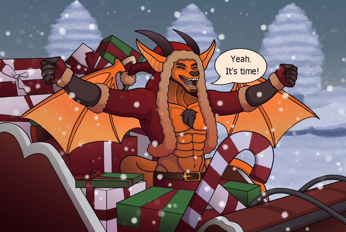 first Christmas  drawing are completed.
I hope you guys like this first Christmas drawing of my fursona on the sleigh🦌❄☃️
#Christmas2024  #Christmas #digitalart #digitaldrawing #furry #furryarts #anthroart #Fursona #bat #beginnerartist