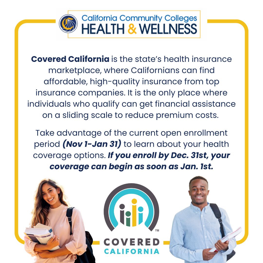 ccchealthwell's tweet photo. Need health insurance? Covered California offers affordable plans + financial help!

Open Enrollment: Nov 1, 2024  – Jan 31, 2025
Enroll by Dec 31, 2024 for coverage starting Jan 1, 2025

Explore plans &amp; get support at https://t.co/6IVpDqSTb8. https://t.co/tGTyKN7edx