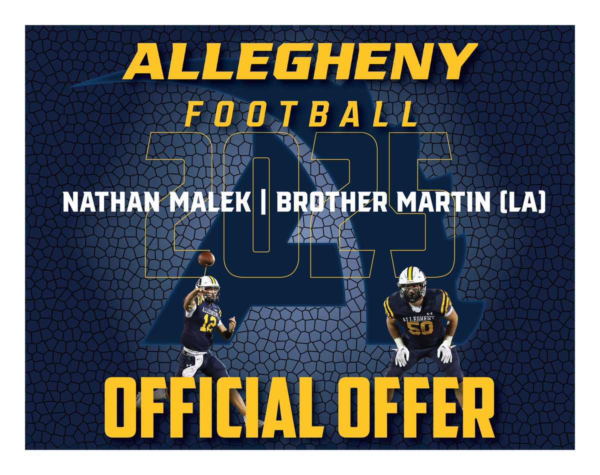 Blessed to say I have received my fourth offer to play college football at Allegheny! <a href="/Coach_Layer/">Braden Layer</a>